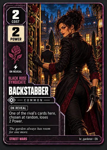 Backstabber card: cost 2, power 2