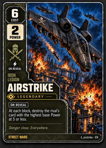 Airstrike card: cost 6, power 2
