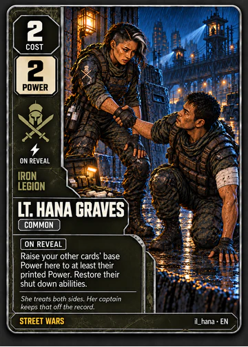 Lt. Hana Graves card: cost 2, power 2