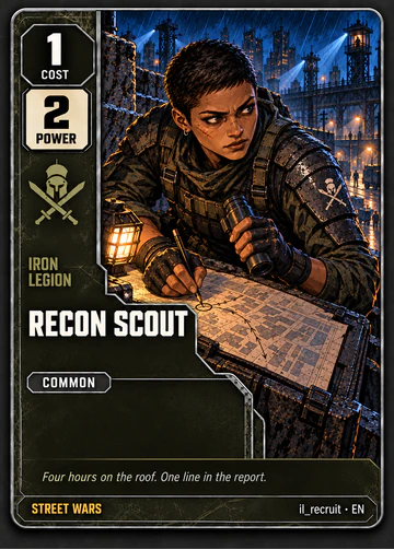Recon Scout card: cost 1, power 2