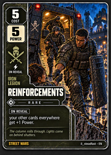 Reinforcements card: cost 5, power 5