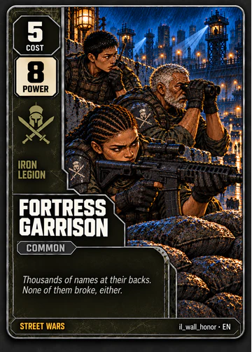 Fortress Garrison card: cost 5, power 8