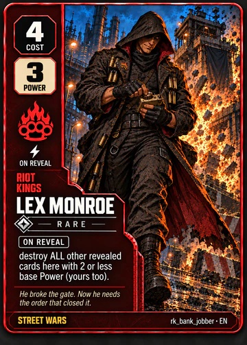 Lex Monroe card: cost 4, power 3