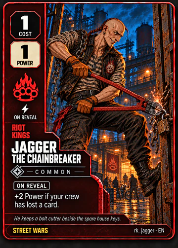 Jagger the Chainbreaker card: cost 1, power 1