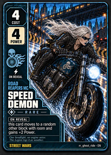 Speed Demon card: cost 4, power 4