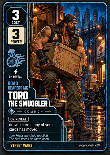 Toro the Smuggler card: cost 3, power 3