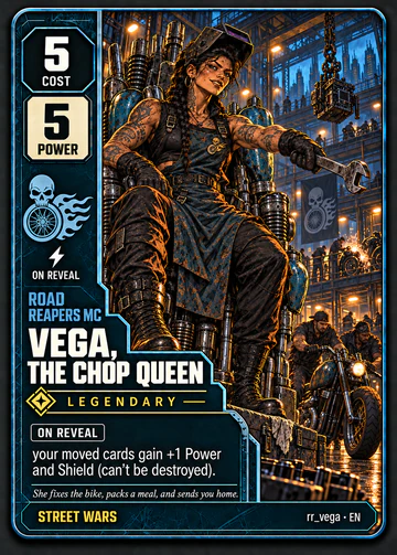 Vega, the Chop Queen card: cost 5, power 5