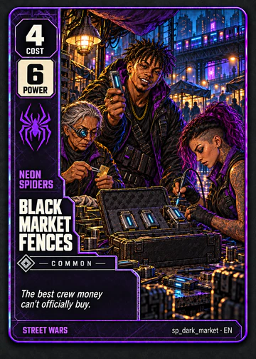 Black Market Fences card: cost 4, power 6