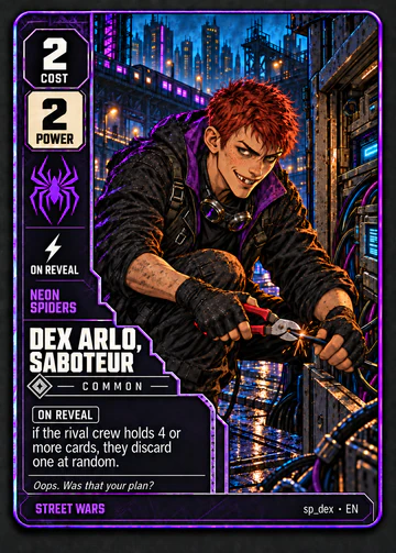 Dex Arlo, Saboteur card: cost 2, power 2