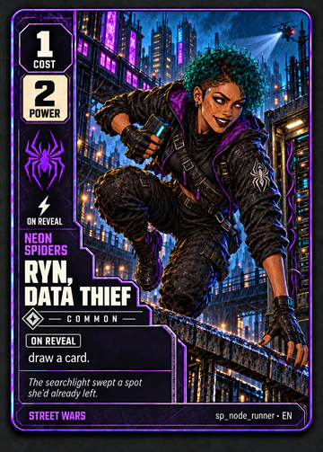 Ryn, Data Thief card: cost 1, power 2