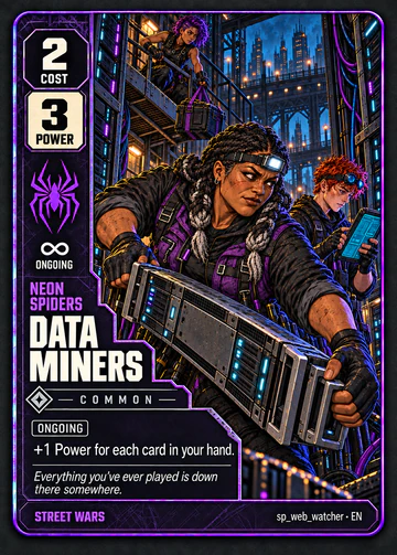 Data Miners card: cost 2, power 3