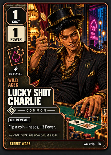 Lucky Shot Charlie card: cost 1, power 1