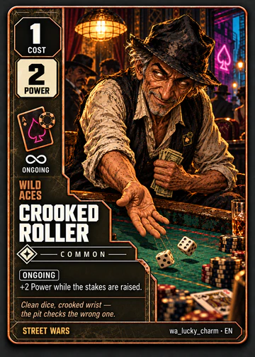 Crooked Roller card: cost 1, power 2