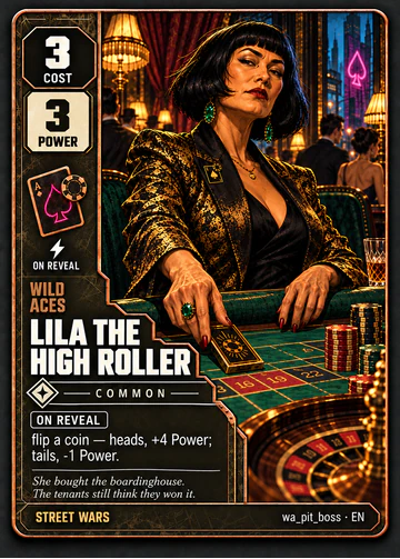 Lila the High Roller card: cost 3, power 3
