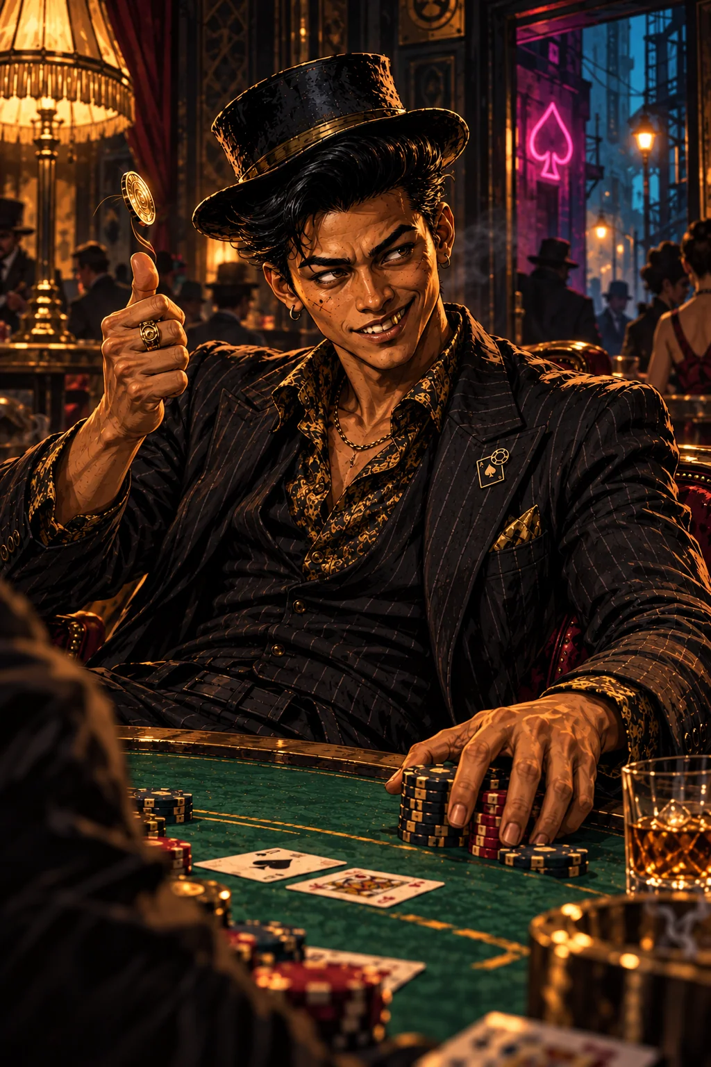 The painting of Lucky Shot Charlie